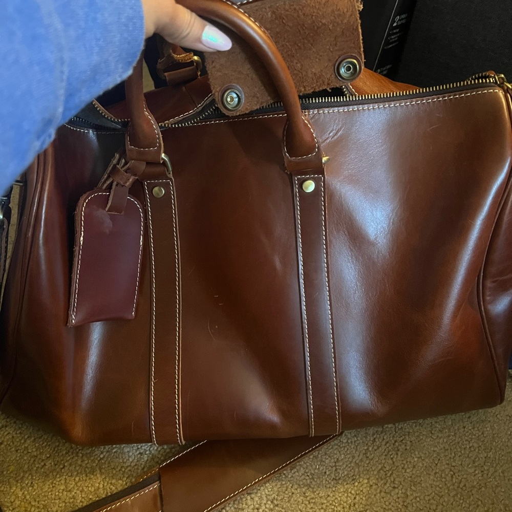 Over night brown fake leather bag